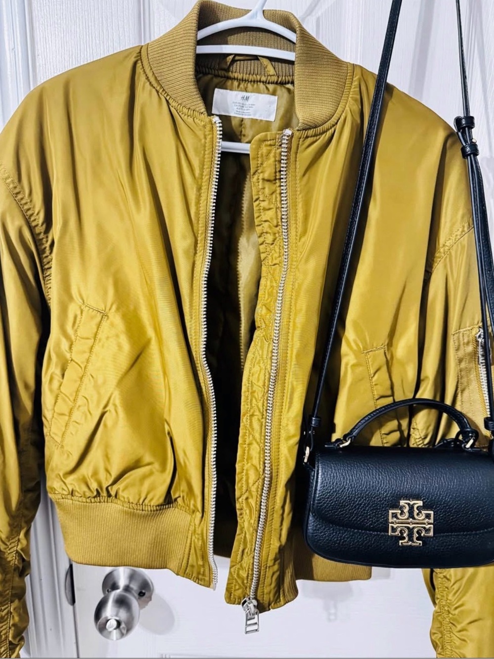 H&M Olive-Mustard Lightweight Bomber Jacket